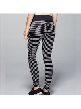 lululemon athletica Black & White Striped Leggings